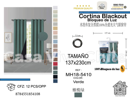 Cortina MH Verde Cepillada con Película Negra (137x230) - Caja de 12 Piezas