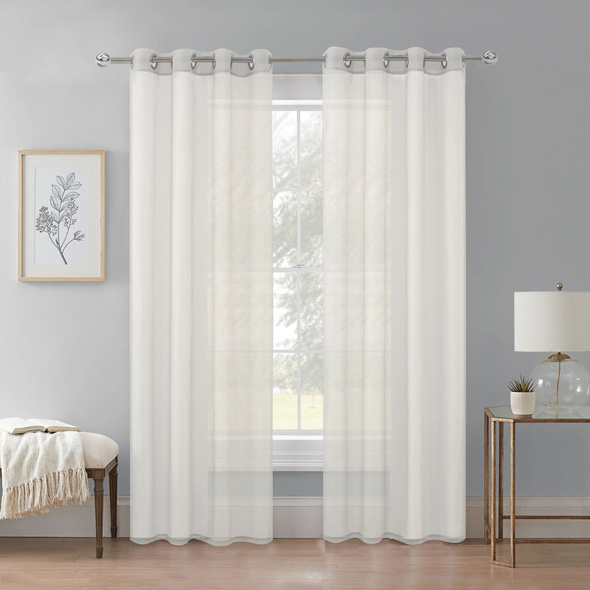 Cortina Velo Transparente Perla (137x230) - Caja Cerrada 12 Piezas