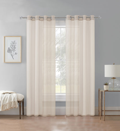 Cortina Velo Transparente Hueso (137x230) - Caja Cerrada 12 Piezas