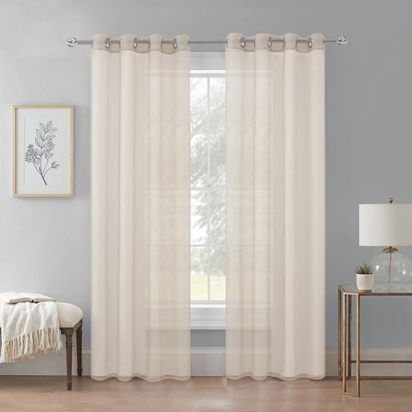 Cortina Velo Transparente Hueso (137x230) - Caja Cerrada 12 Piezas