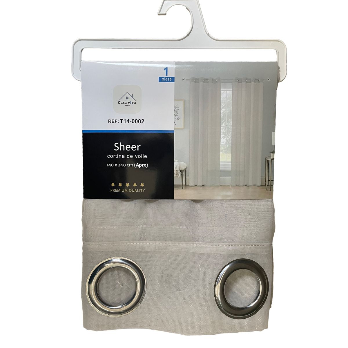 Cortina Velo Transparente Khaki (137x230) - Caja Cerrada 12 Piezas
