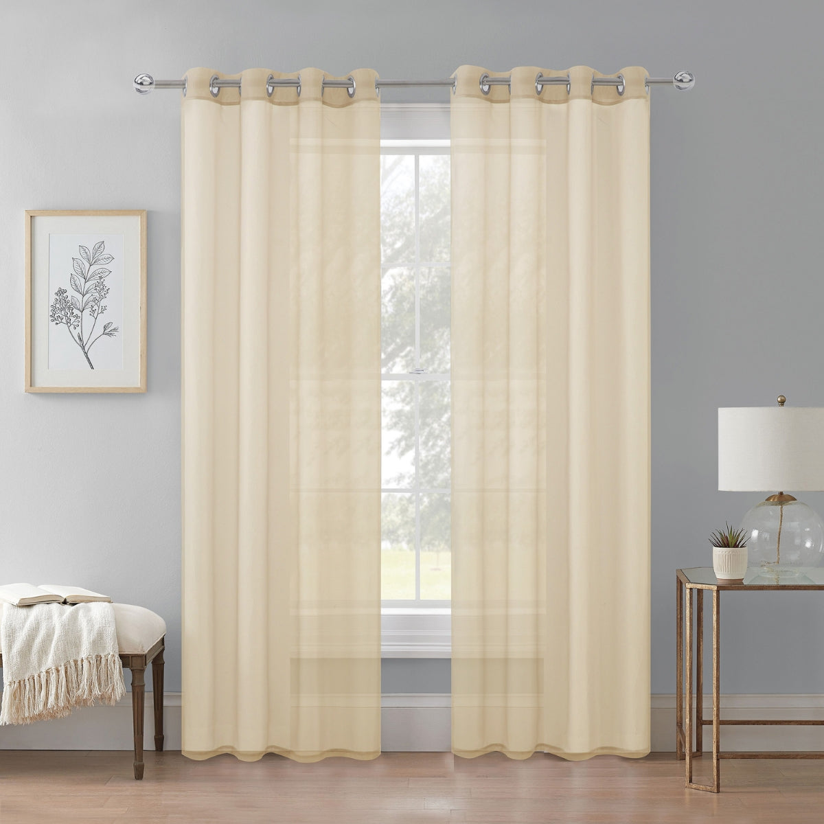 Cortina Velo Transparente Caramelo (137x230) - Caja Cerrada 12 Piezas