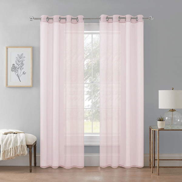 Cortina Velo Transparente Rosa (137x230) - Caja Cerrada 12 Piezas