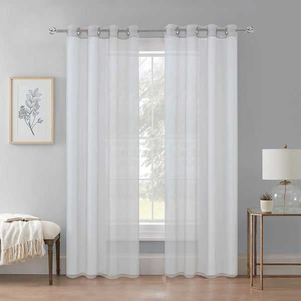 Cortina Velo Transparente Azul Gris (137x230) - Caja Cerrada 12 Piezas