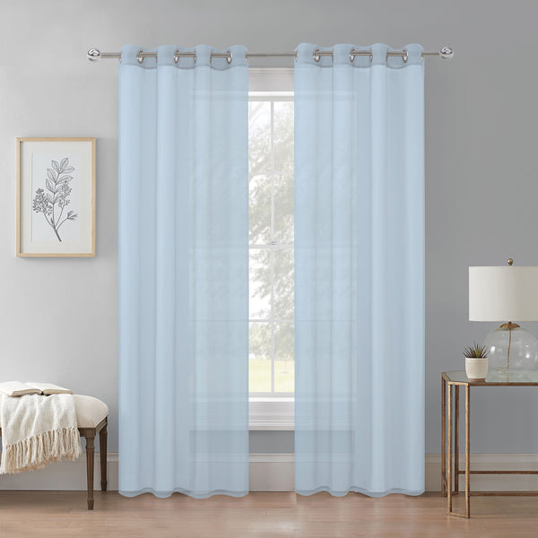 Cortina Velo Transparente Azul Claro (137x230) - Caja Cerrada 12 Piezas
