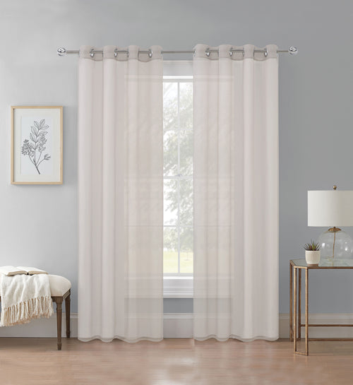 Cortina Velo Transparente Rojo Gris (137x230) - Caja Cerrada 12 Piezas