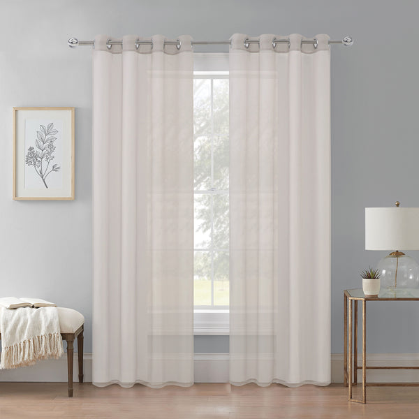 Cortina Velo Transparente Rojo Gris (137x230) - Caja Cerrada 12 Piezas