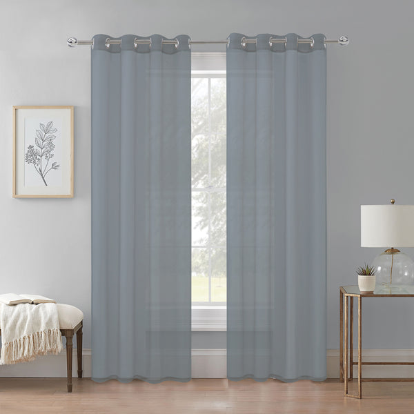 Cortina Velo Transparente Gris (137x230) - Caja Cerrada 12 Piezas