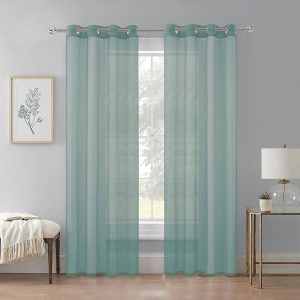 Cortina Velo Transparente Verde (137x230) - Caja Cerrada 12 Piezas