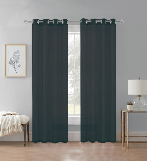 Cortina Velo Transparente Negro (137x230) - Caja Cerrada 12 Piezas