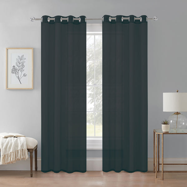 Cortina Velo Transparente Negro (137x230) - Caja Cerrada 12 Piezas