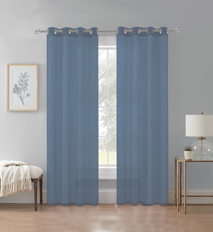 Cortina Velo Transparente Azul Oscuro (137x230) - Caja Cerrada 12 Piezas