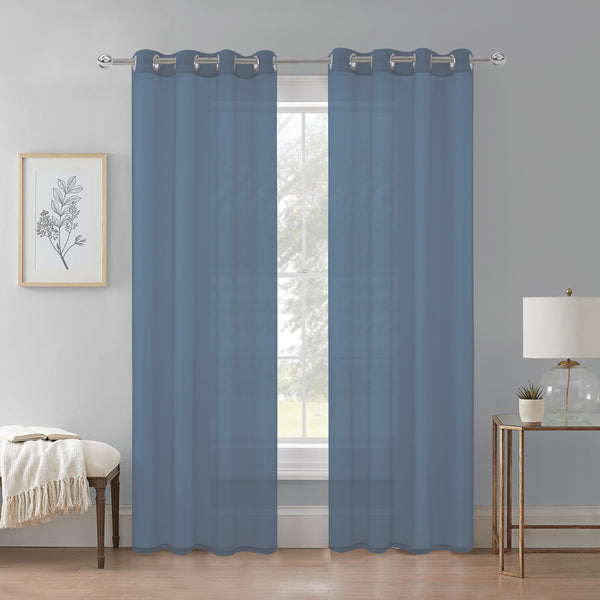 Cortina Velo Transparente Azul Oscuro (137x230) - Caja Cerrada 12 Piezas