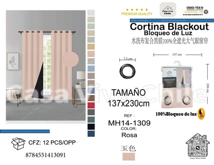 Cortina MH Rosa Cepillada con Película Negra (137x230) - Caja de 12 Piezas