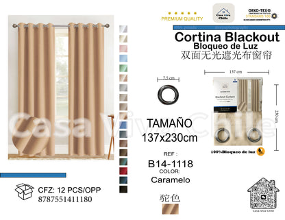 Cortina Blackout Caramelo (137x230) - Caja de 12 Piezas