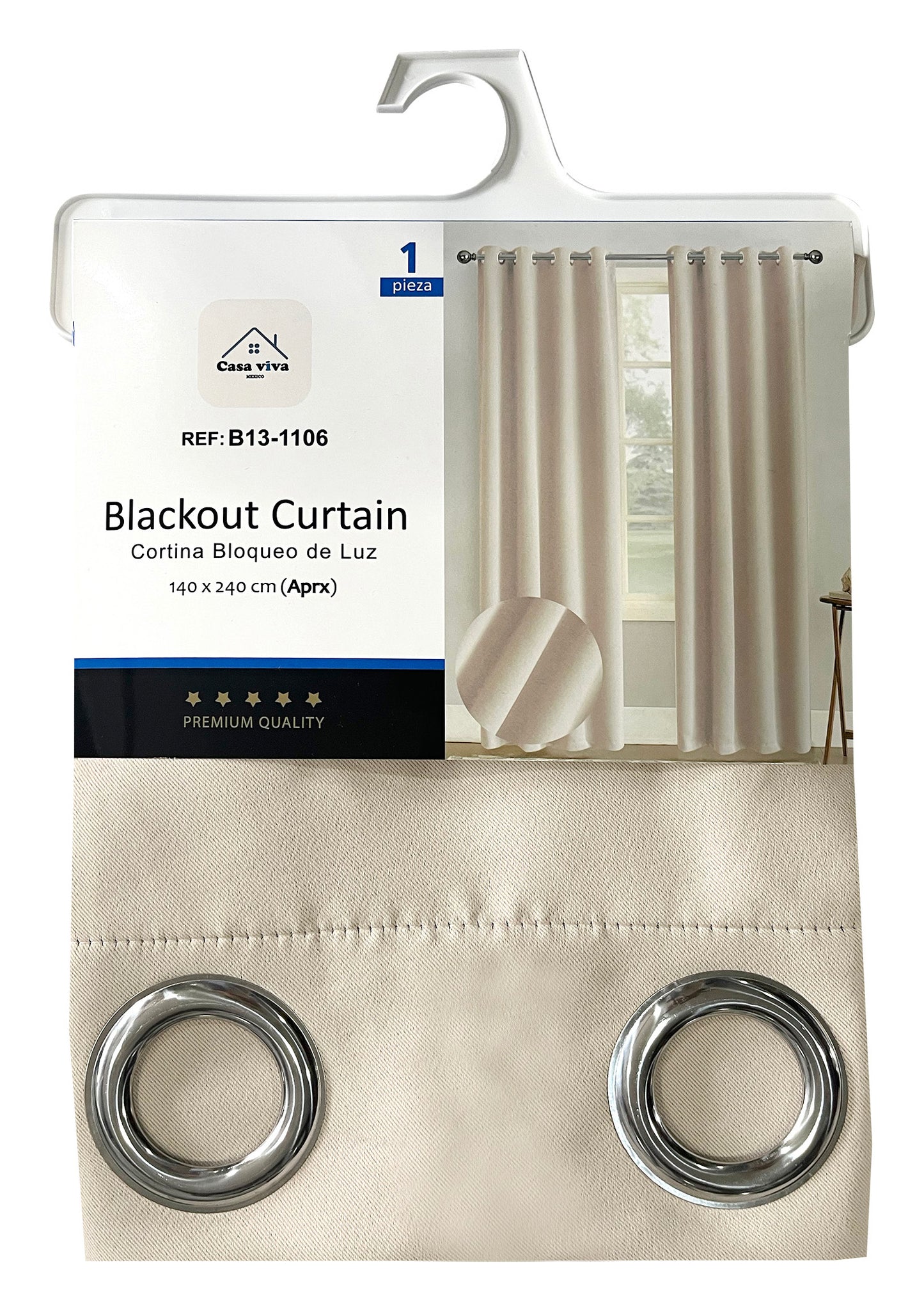 Cortina Blackout Hueso (137x230) - Caja de 12 Piezas
