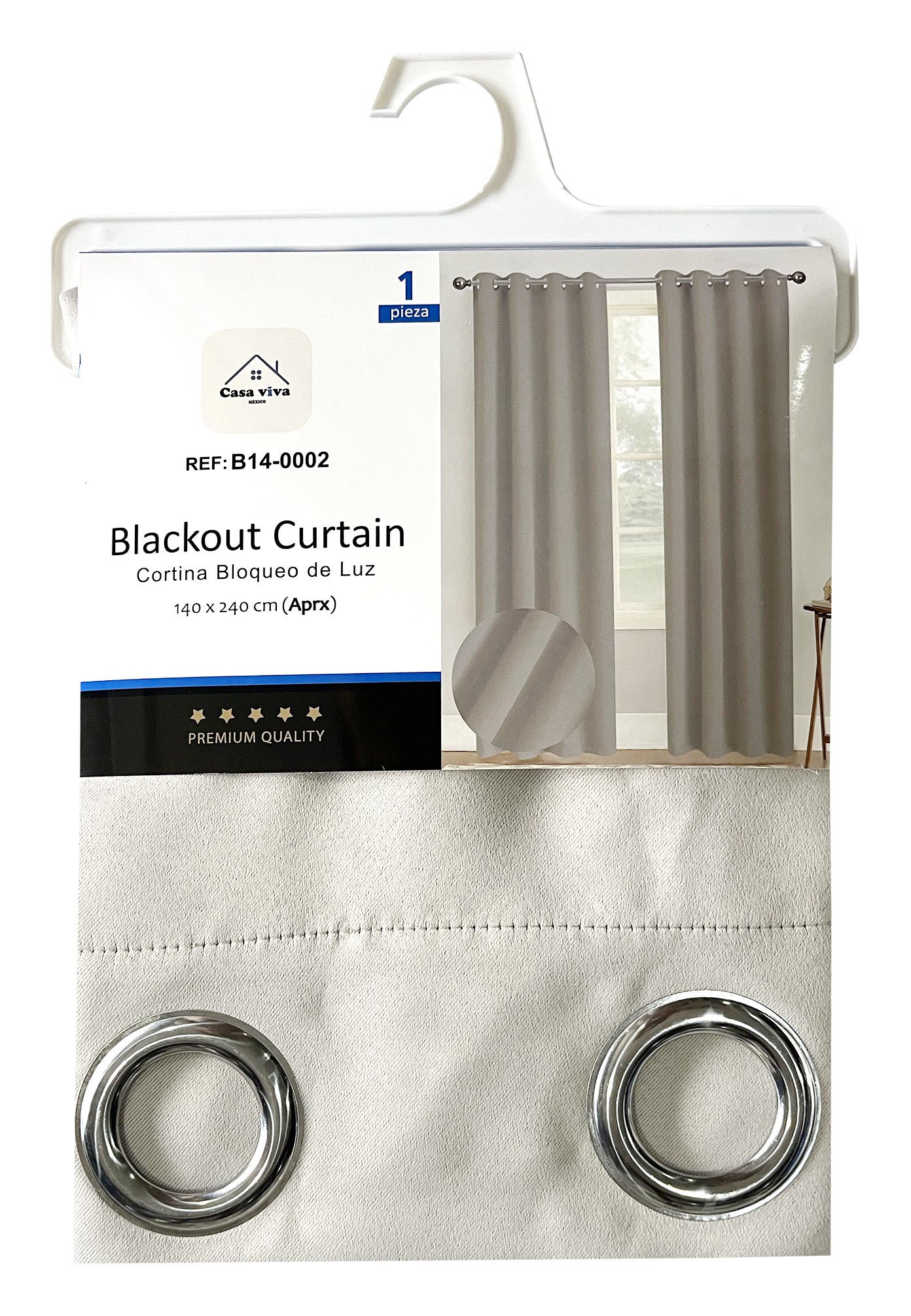 Cortina Blackout Caqui Claro (137x230) - Caja de 12 Piezas