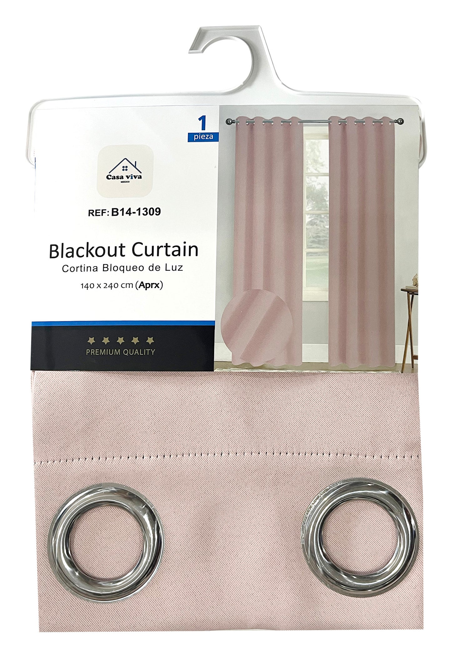Cortina Blackout Rosa (137x230) - Caja de 12 Piezas
