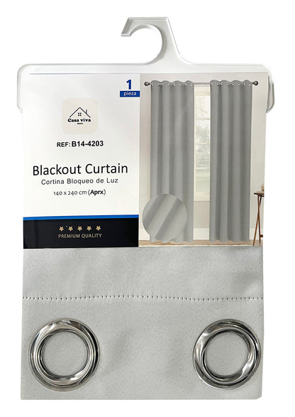 Cortina Blackout Azul Gris (137x230) - Caja de 12 Piezas