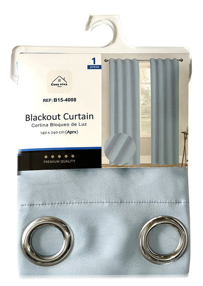 Cortina Blackout Azul Claro (137x230) - Caja de 12 Piezas