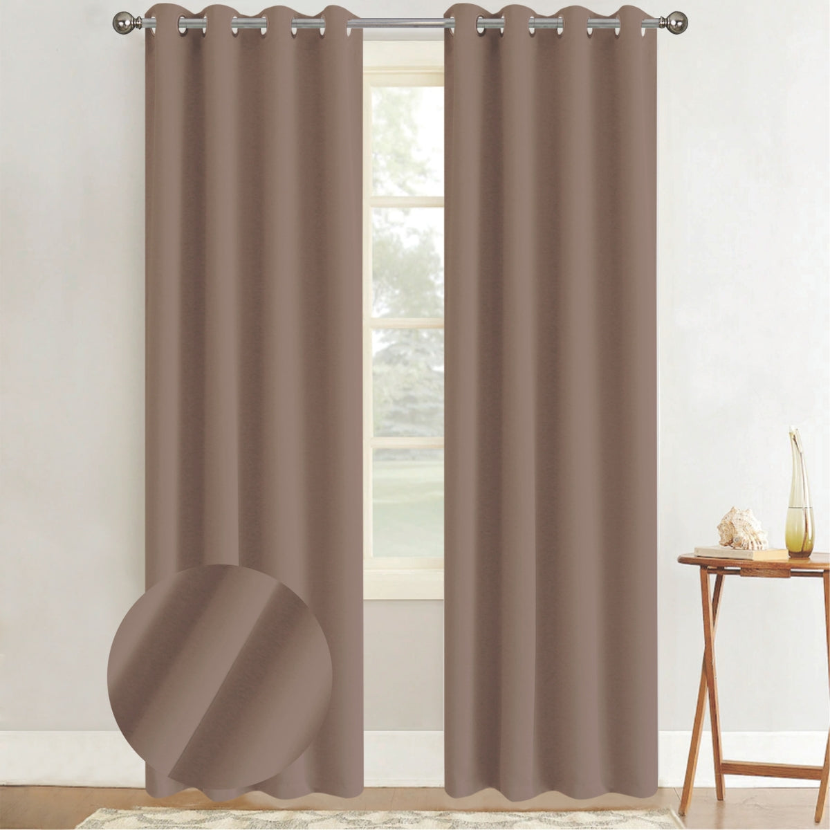 Cortina Blackout Café Claro (137x230) - Caja de 12 Piezas