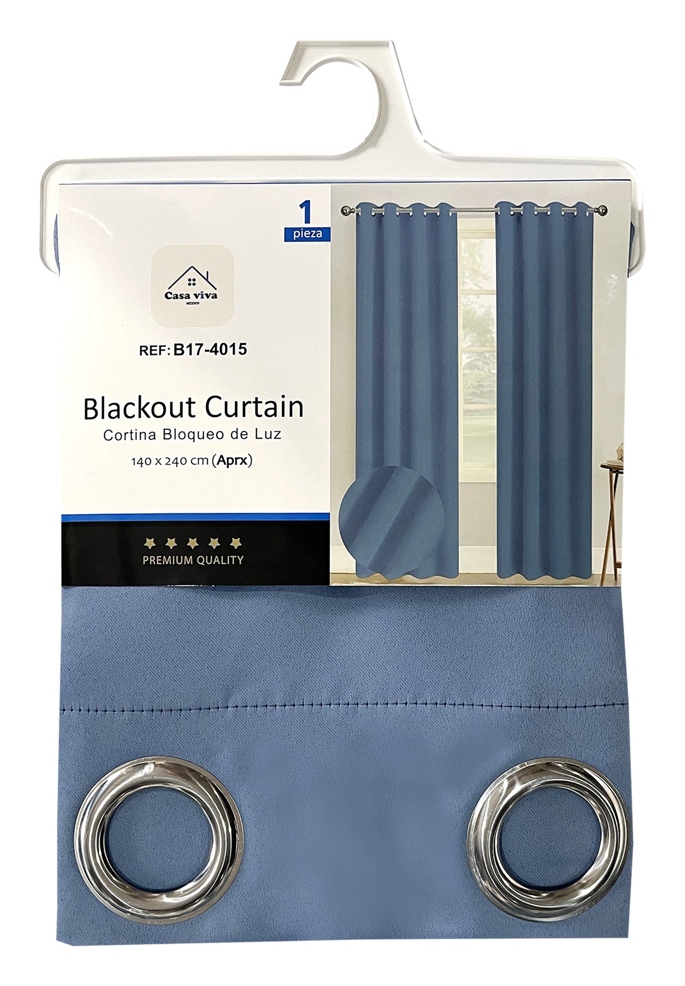 Cortina Blackout Azul (137x230) - Caja de 12 Piezas