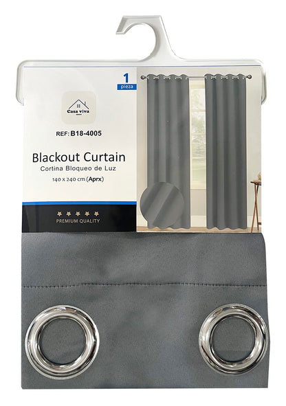 Cortina Blackout Gris (137x230) - Caja de 12 Piezas