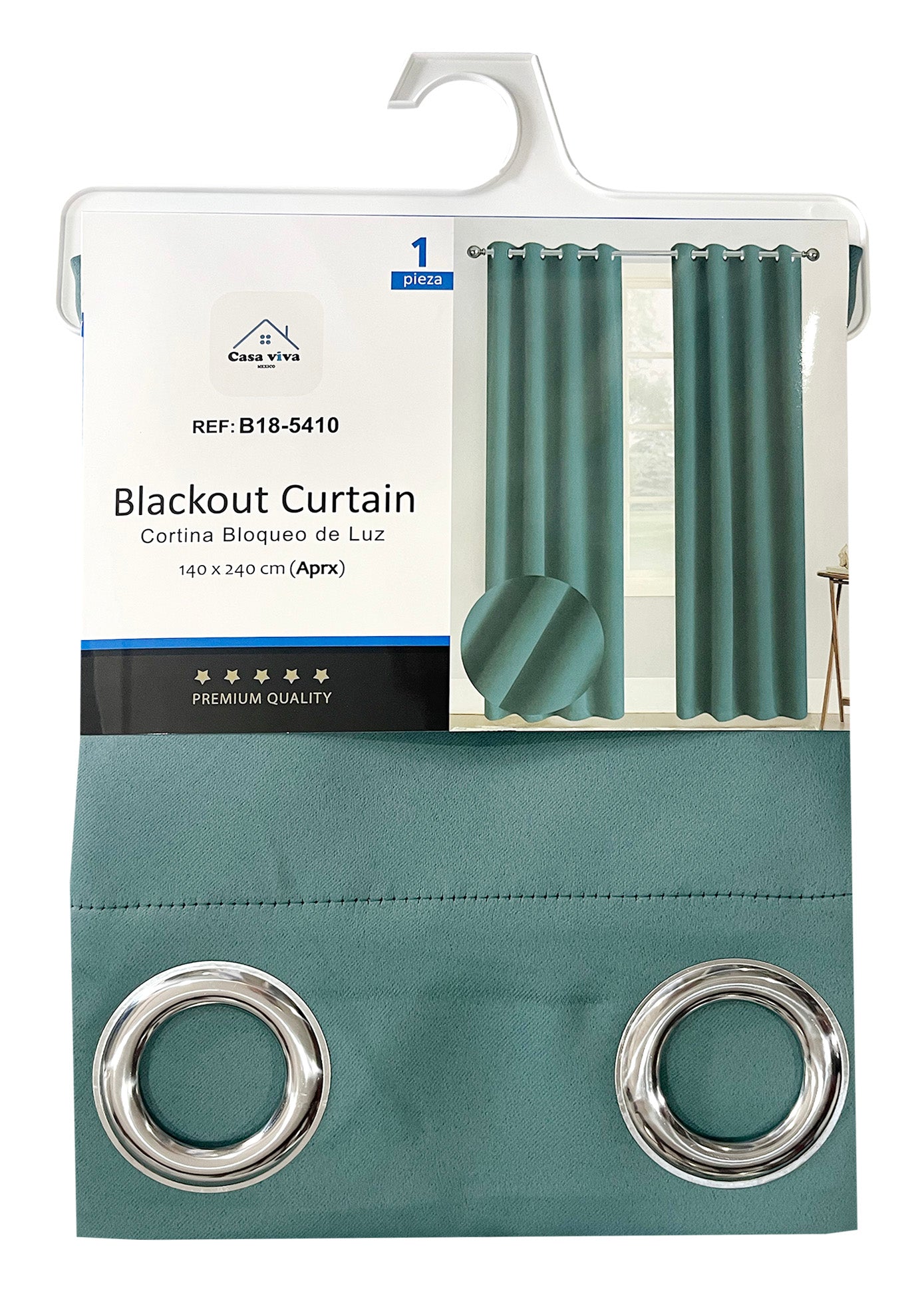 Cortina Blackout Verde (137x230) - Caja de 12 Piezas