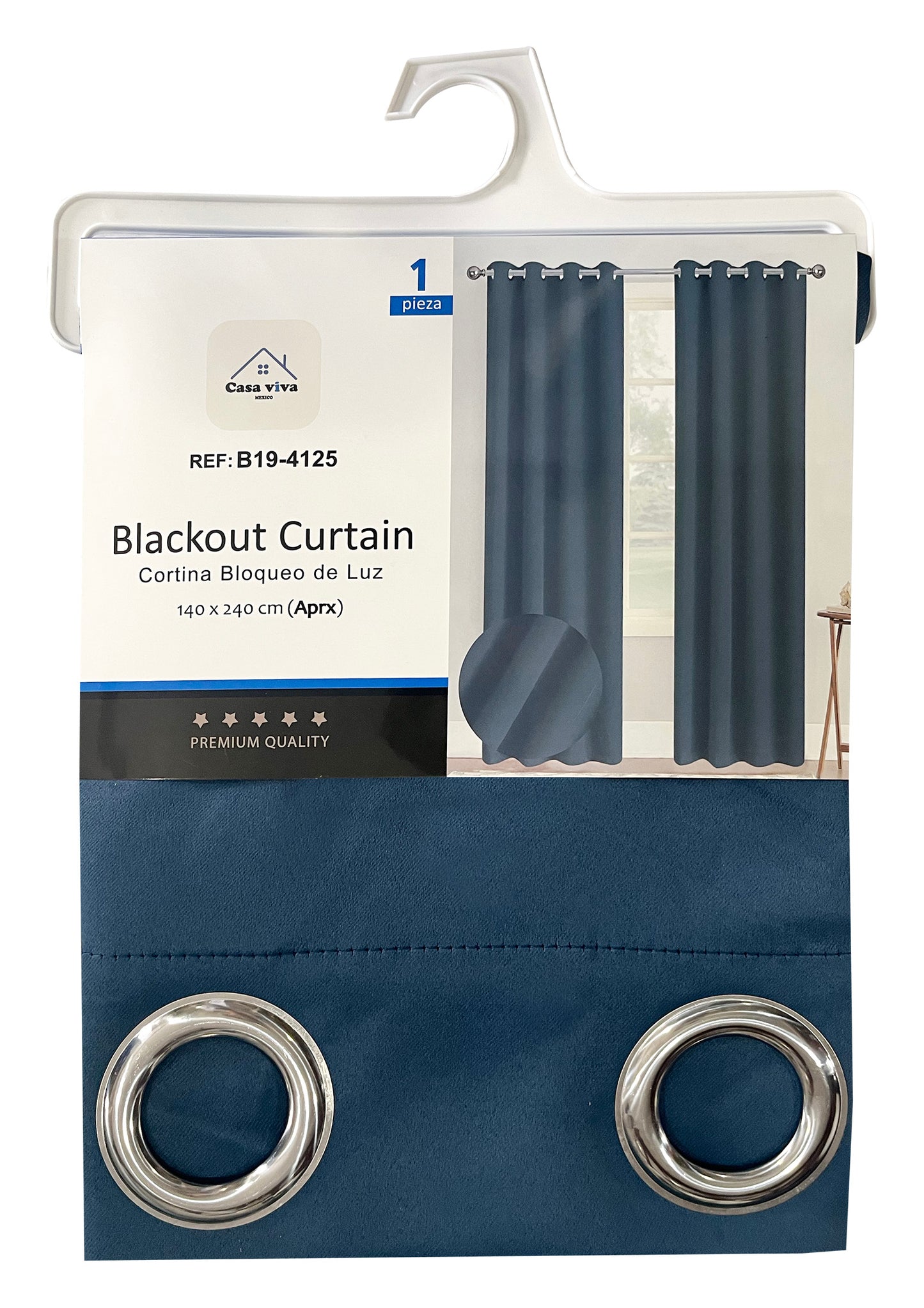 Cortina Blackout Azul Oscuro (137x230) - Caja de 12 Piezas