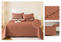 Colcha Acolchada Mocha Decorativa de Tamaño Twin ECT17-1230 180X240CM + Funda  50X70CM - Caja de 6 piezas.