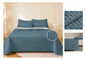 Colcha Acolchada Decorativo Gris de Tamaño Queen  ECQ18-4005  220X240CM + Funda  50X70CM - Caja de 6 piezas.
