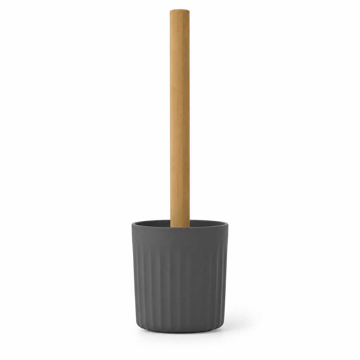 Escobilla para Inodoro Nórdica Gris Vapor con Mango de Bambú PF-7236 – Caja de 12 Piezas