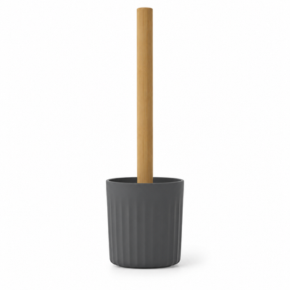 Escobilla para Inodoro Nórdica Gris Vapor con Mango de Bambú PF-7236 – Caja de 12 Piezas