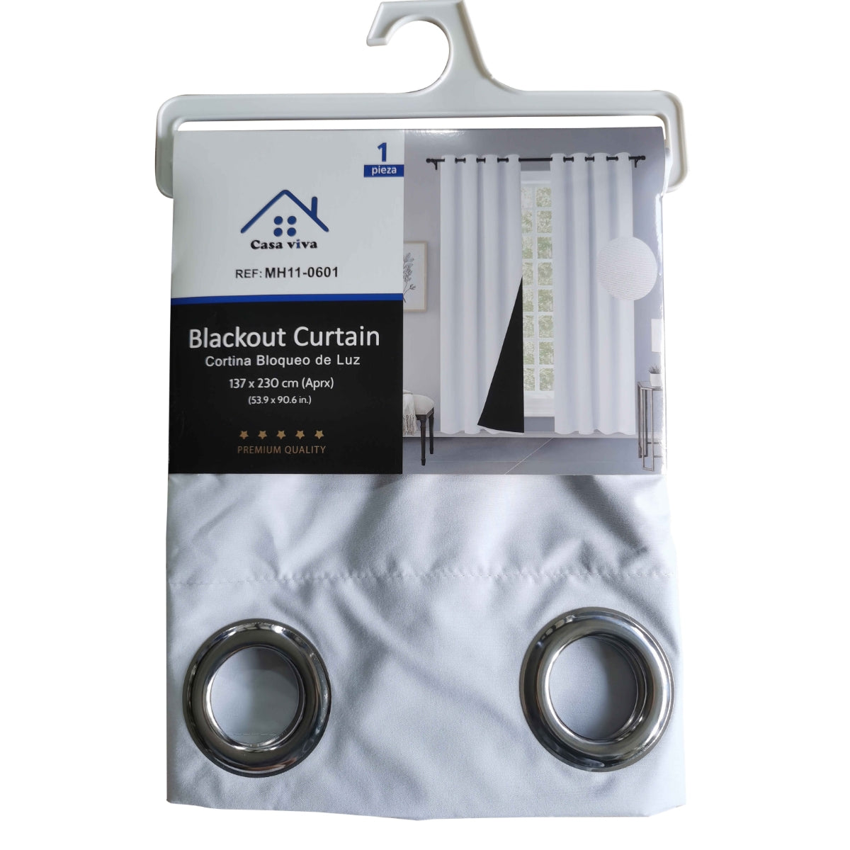 Cortina MH Blanco Cepillada con Película Negra (137x230) - Caja de 12 Piezas