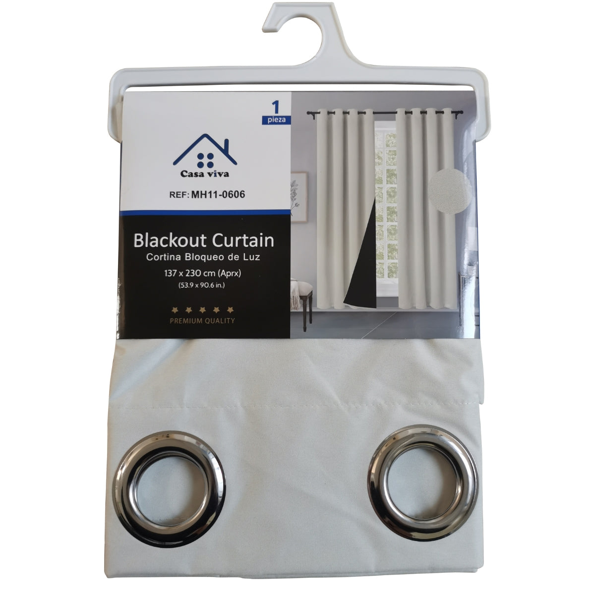 Cortina MH Perla Cepillada con Película Negra (137x230) - Caja de 12 Piezas