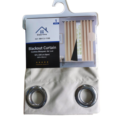Cortina MH Hueso Cepillada con Película Negra (137x230) - Caja de 12 Piezas