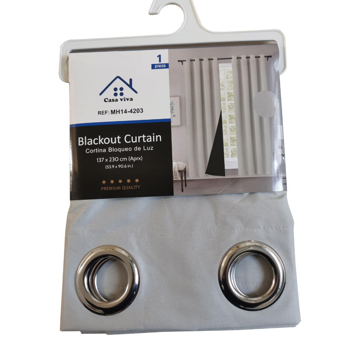 Cortina MH Azul Gris Cepillada con Película Negra (137x230) - Caja de 12 Piezas
