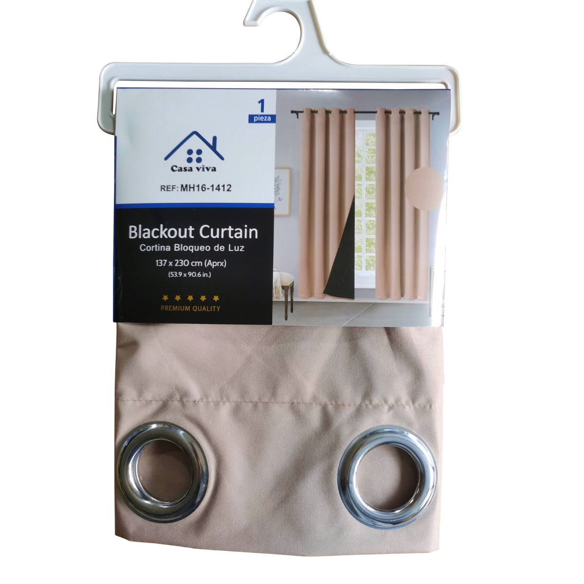 Cortina MH Café Claro Cepillada con Película Negra (137x230) - Caja de 12 Piezas