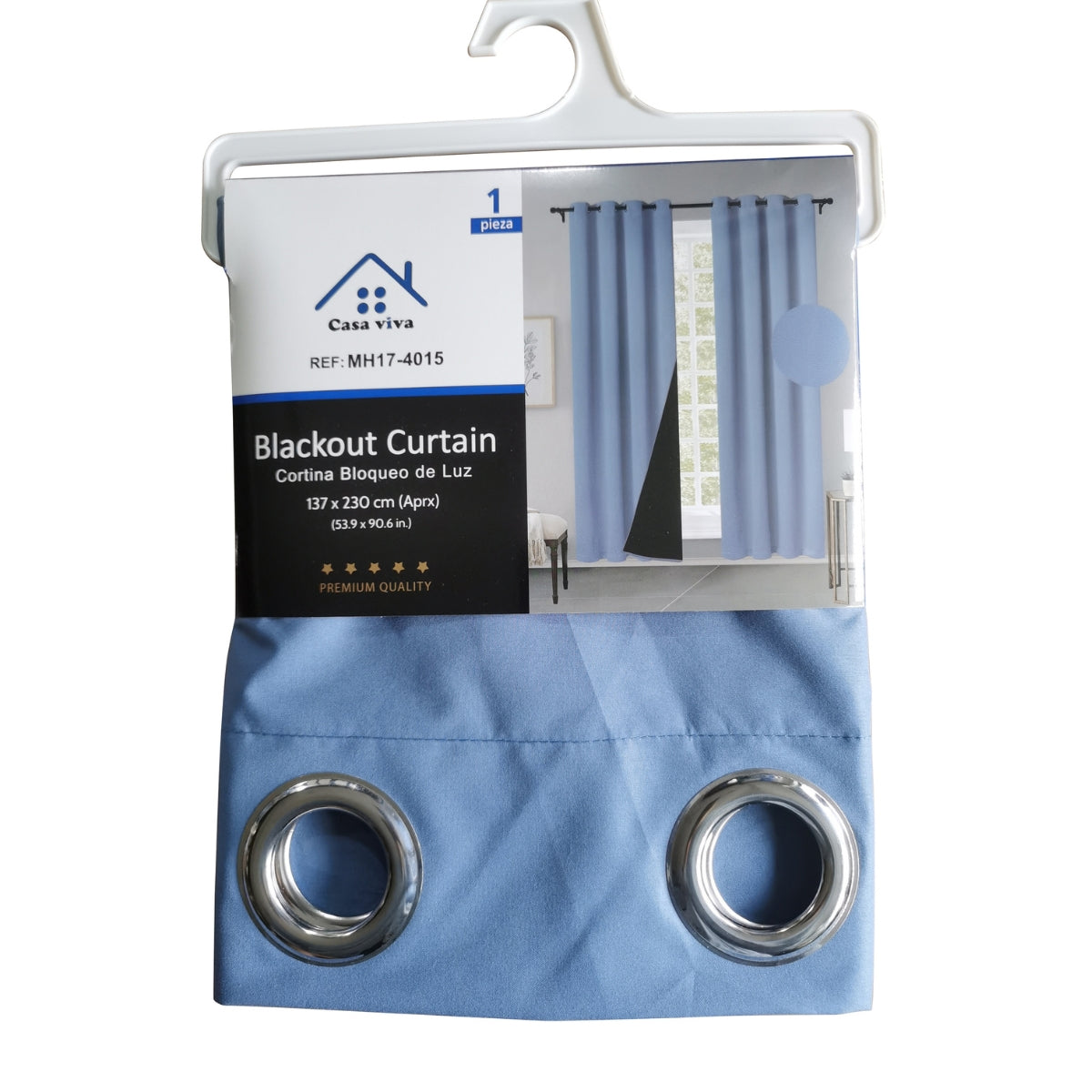 Cortina MH Azul Cepillada con Película Negra (137x230) - Caja de 12 Piezas