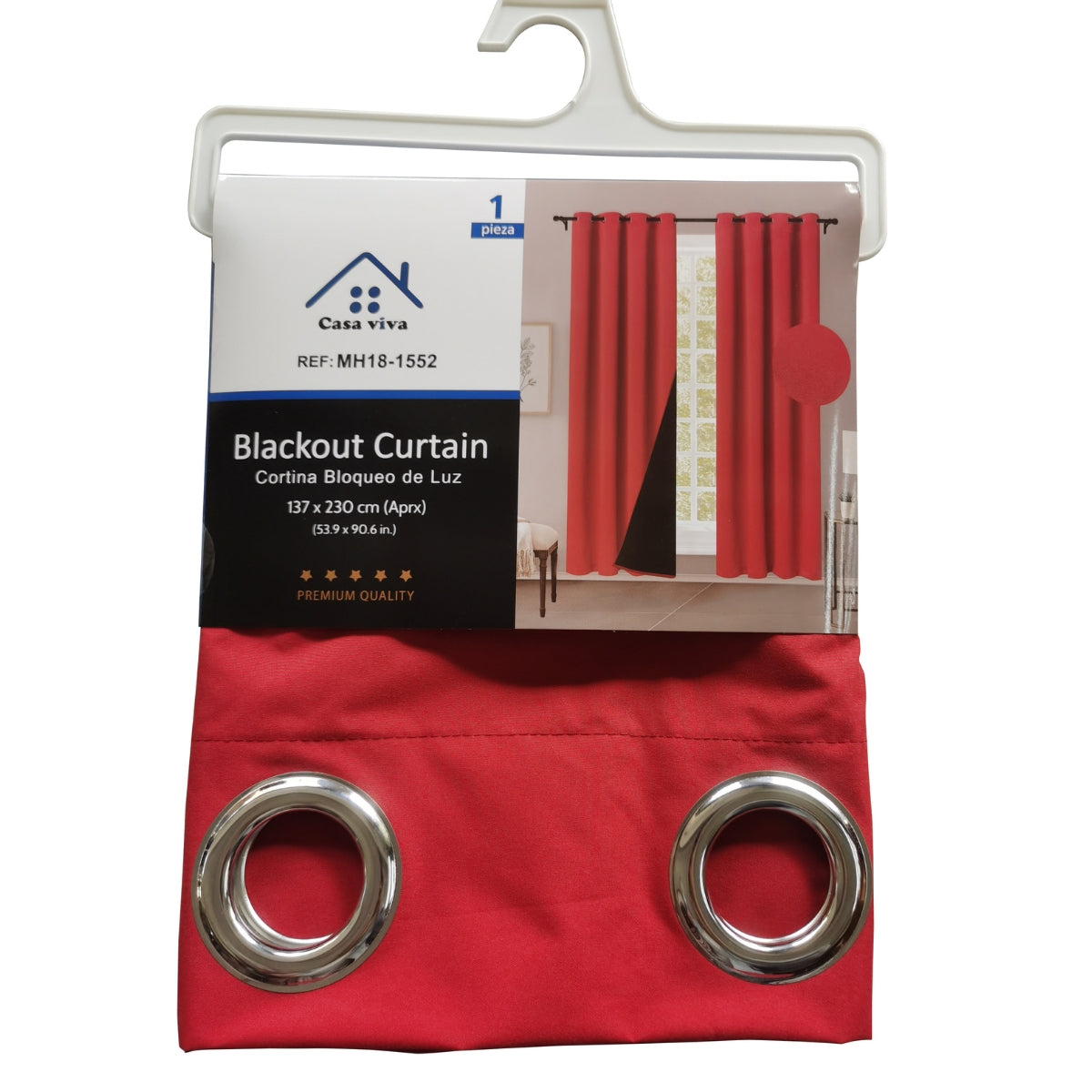 Cortina MH Rojo Cepillada con Película Negra (137x230) - Caja de 12 Piezas
