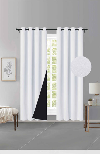Cortina MH Blanco Cepillada con Película Negra (137x230) - Caja de 12 Piezas