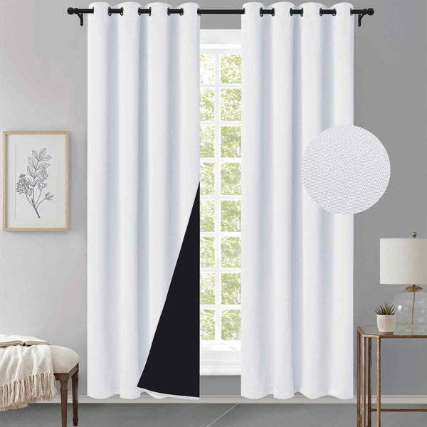 Cortina MH Blanco Cepillada con Película Negra (137x230) - Caja de 12 Piezas