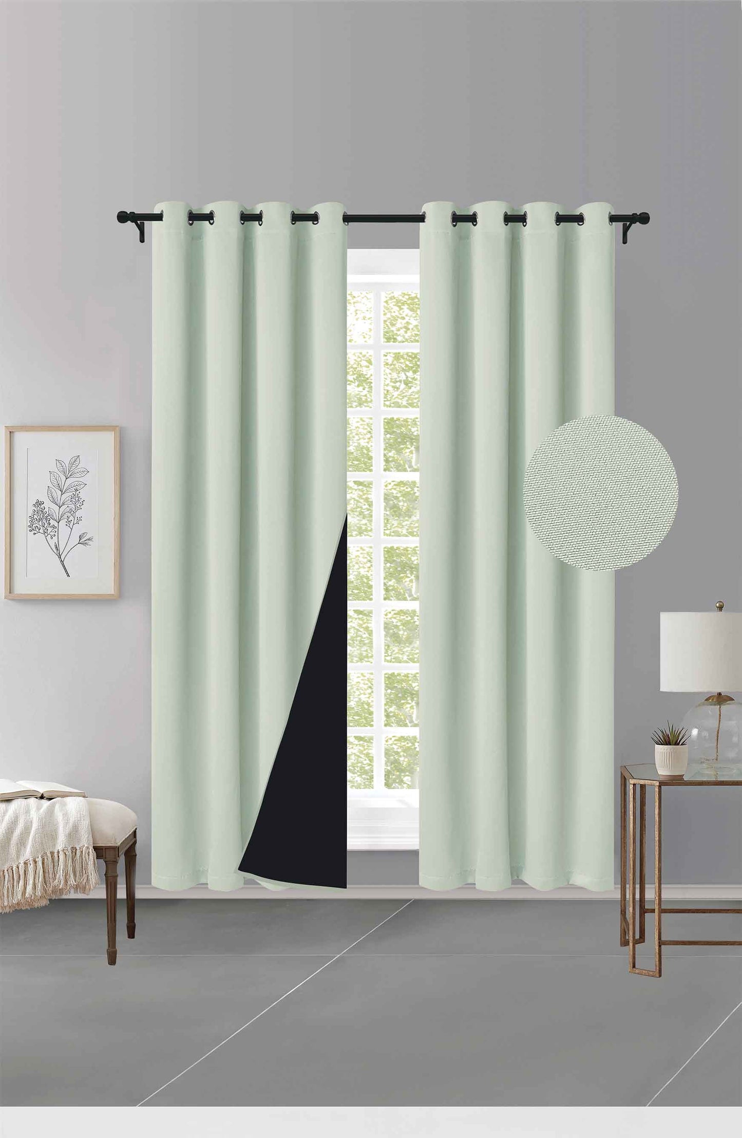 Cortina MH Aura Cepillada con Película Negra (137x230) - Caja de 12 Piezas