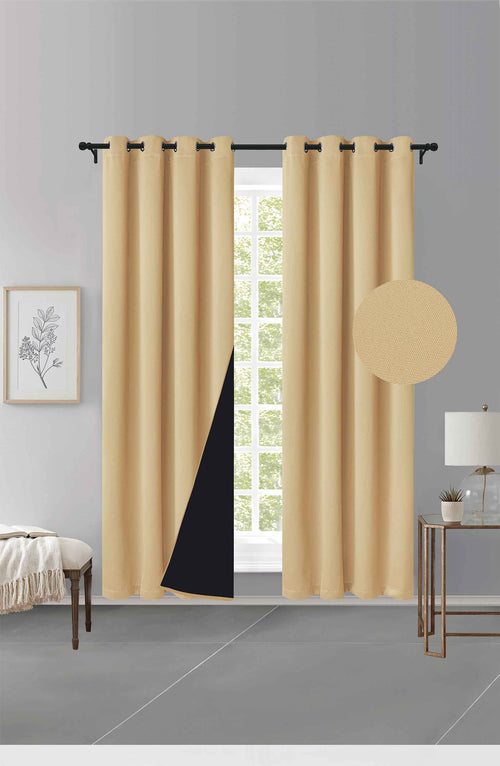 Cortina MH Caramelo Cepillada con Película Negra (137x230) - Caja de 12 Piezas