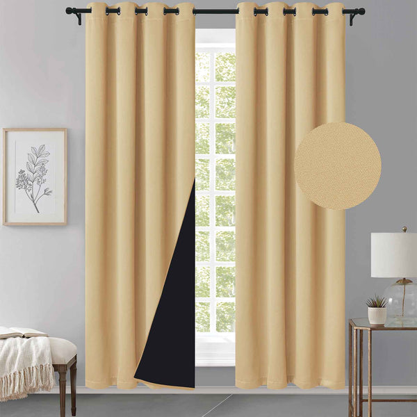 Cortina MH Caramelo Cepillada con Película Negra (137x230) - Caja de 12 Piezas