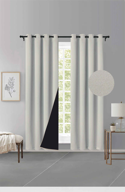 Cortina MH Azul Gris Cepillada con Película Negra (137x230) - Caja de 12 Piezas