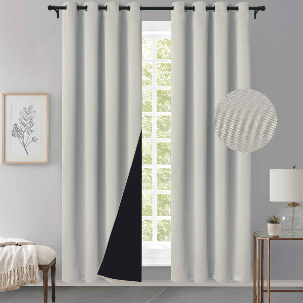 Cortina MH Azul Gris Cepillada con Película Negra (137x230) - Caja de 12 Piezas