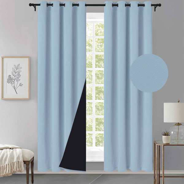 Cortina MH Azul Claro Cepillada con Película Negra (137x230) - Caja de 12 Piezas