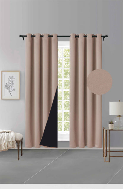 Cortina MH Café Claro Cepillada con Película Negra (137x230) - Caja de 12 Piezas