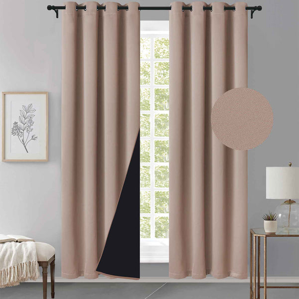 Cortina MH Café Claro Cepillada con Película Negra (137x230) - Caja de 12 Piezas